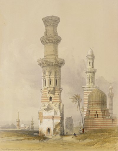 Ruined Mosques in the Desert, West of the Citadel, Cairo, from Egypt and Nubia, Vol.3 by David Roberts